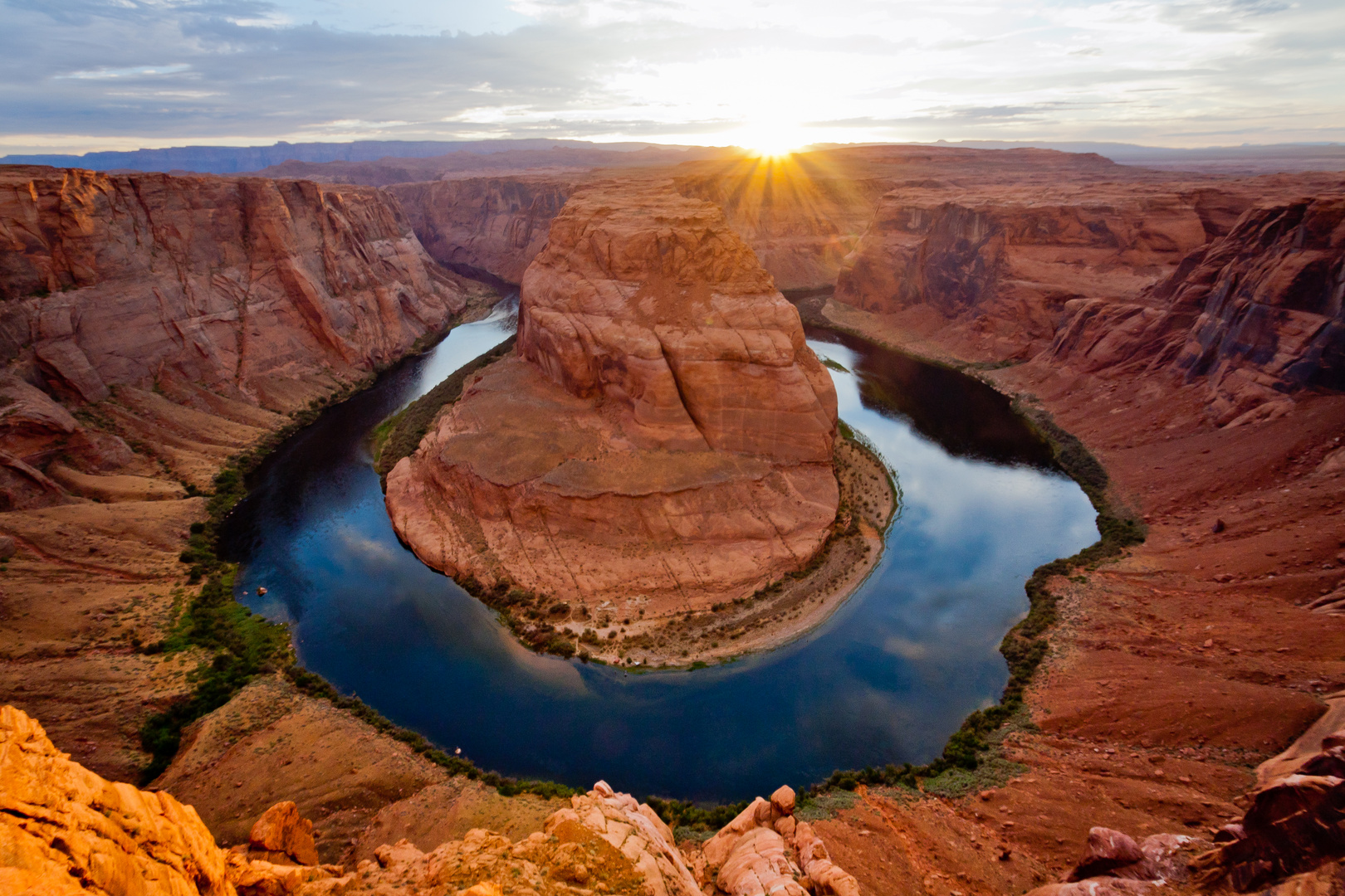 Sonnenuntergang am Horseshoe Bend