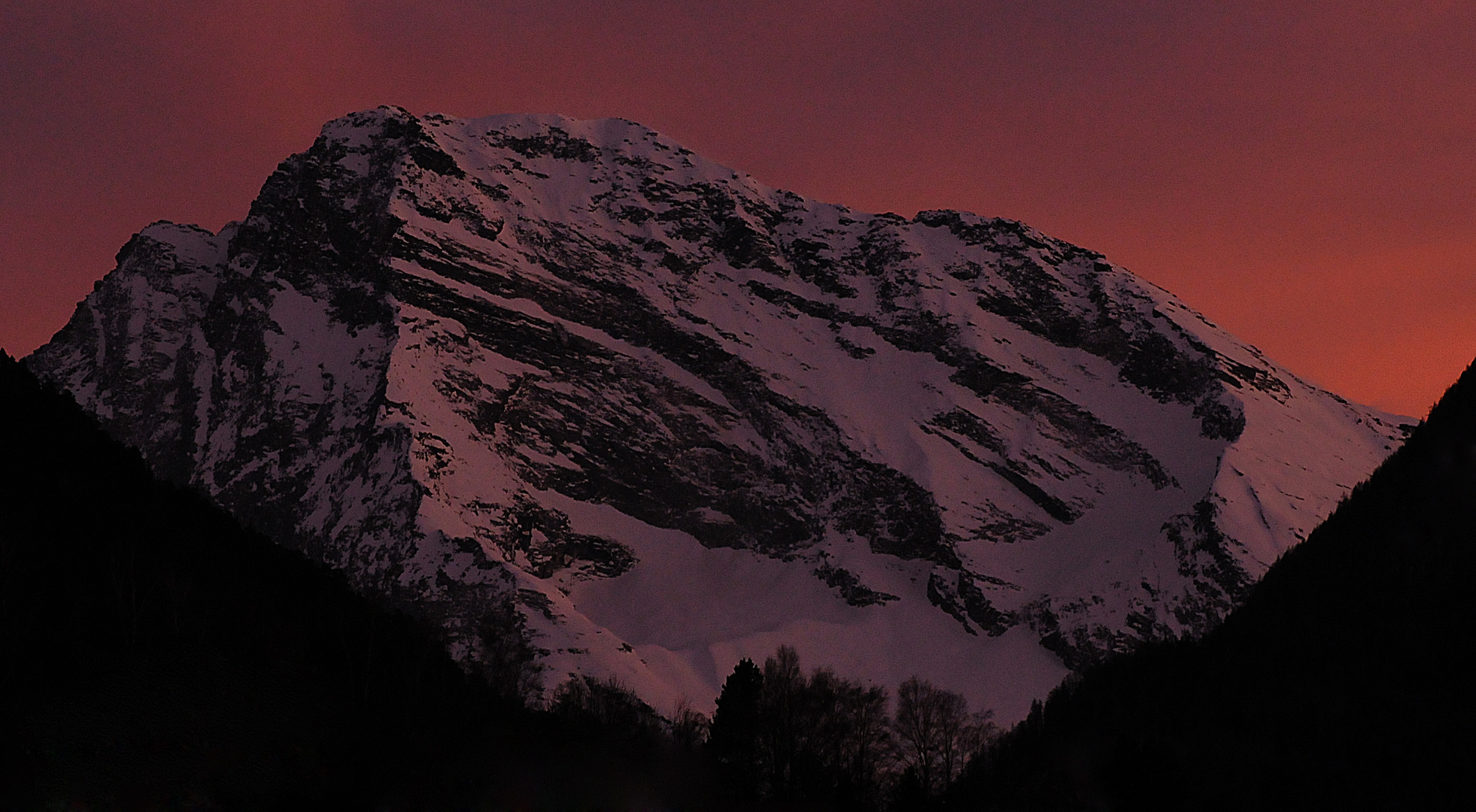 Sonnenuntergang am Hübschhorn (Simplon)