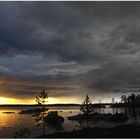 Sonnenuntergang am Inariesee; Finnisch Lappland