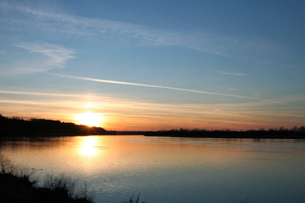 Sonnenuntergang am Inn