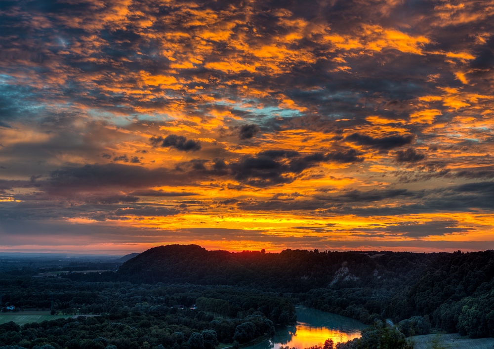 Sonnenuntergang am Inn