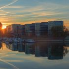 Sonnenuntergang am Innenhafen Duisburg