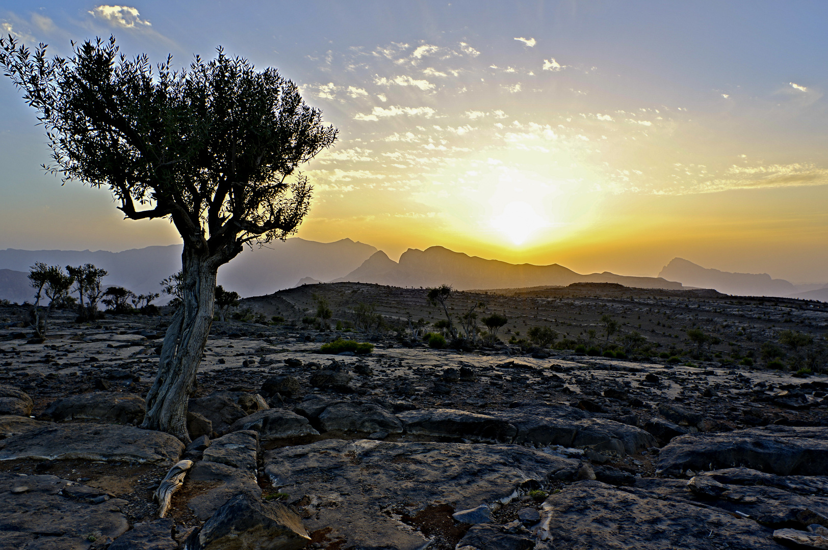 Sonnenuntergang am Jabal Shams