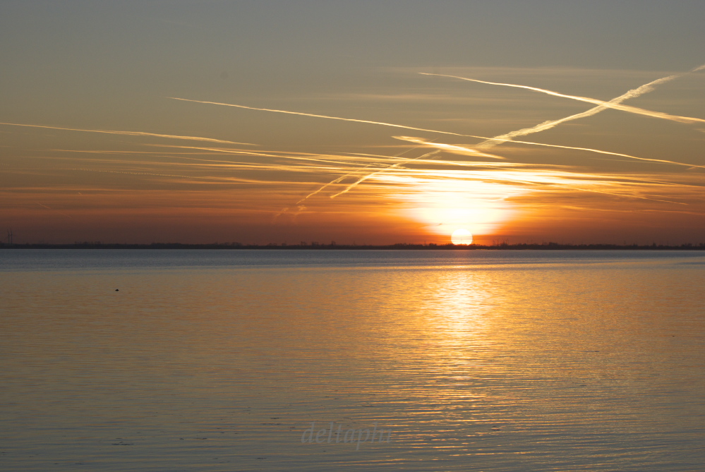 Sonnenuntergang am Jadebusen