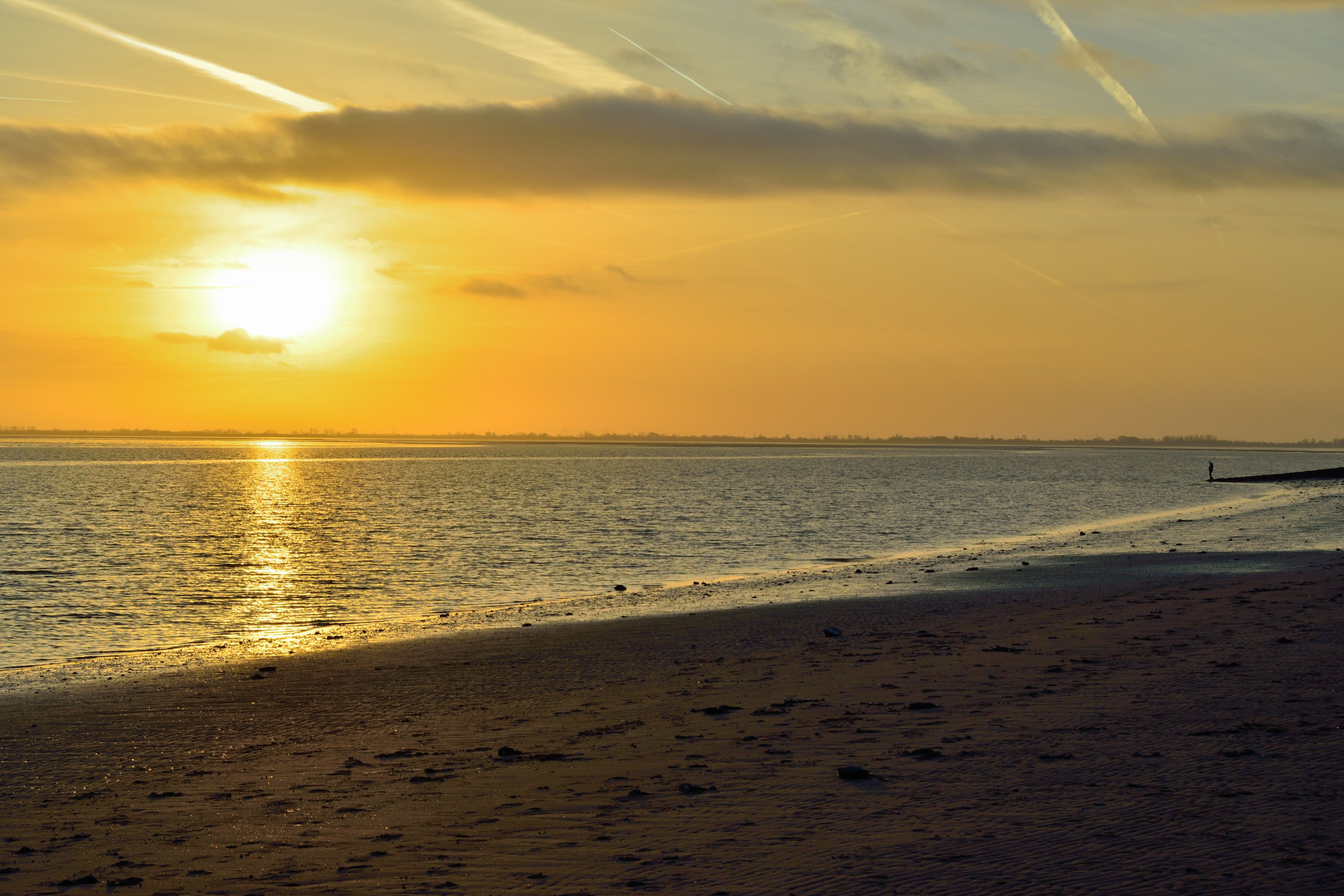 Sonnenuntergang am Jadebusen