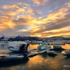 Sonnenuntergang am Jökulsarlon 