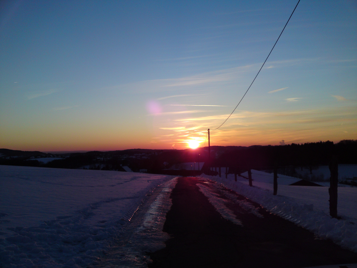 Sonnenuntergang am Kabel