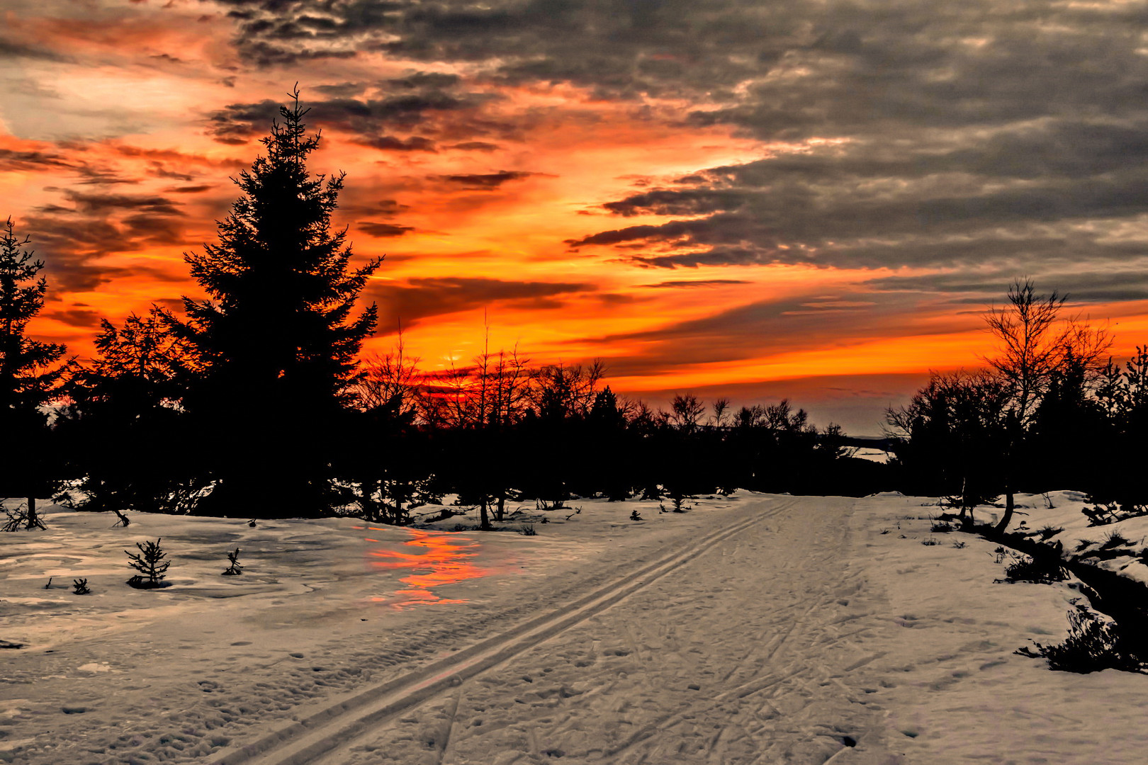  Sonnenuntergang am Kahleberg im Erzgebirge