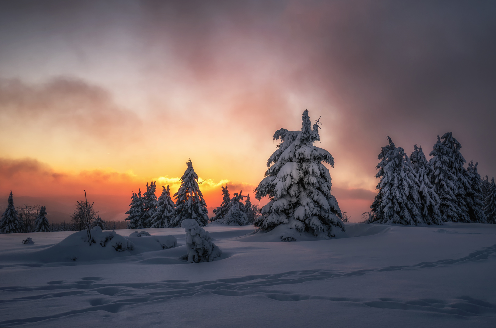 Sonnenuntergang am Kahlen Asten 