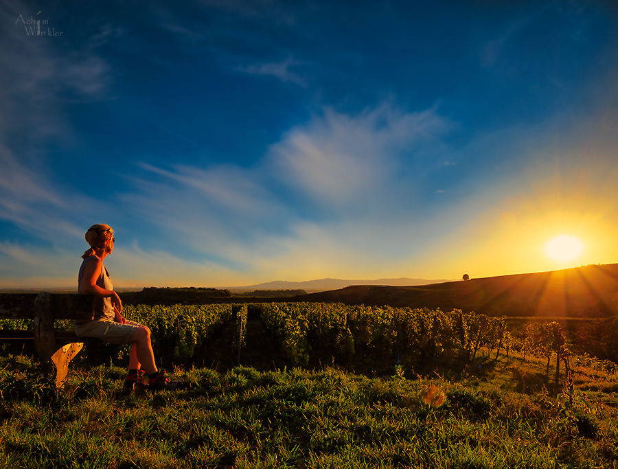 Sonnenuntergang am Kaiserstuhl