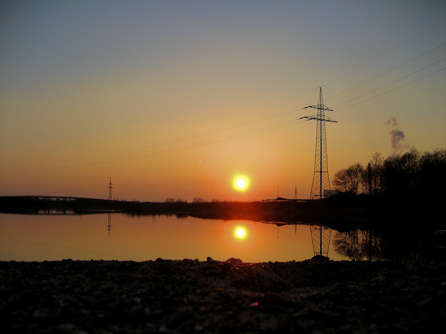 Sonnenuntergang am Kiesteich