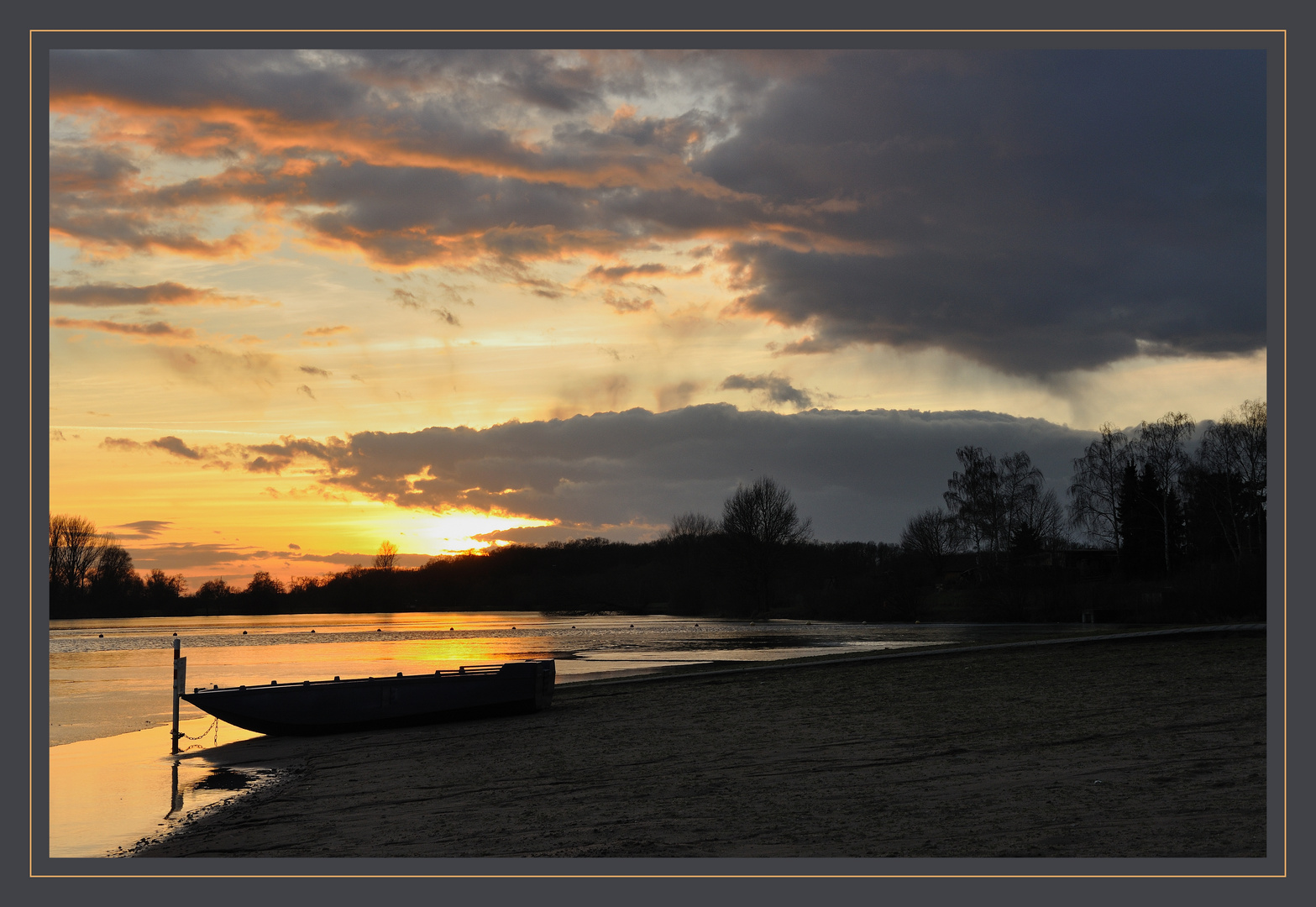 Sonnenuntergang am Kinzig See