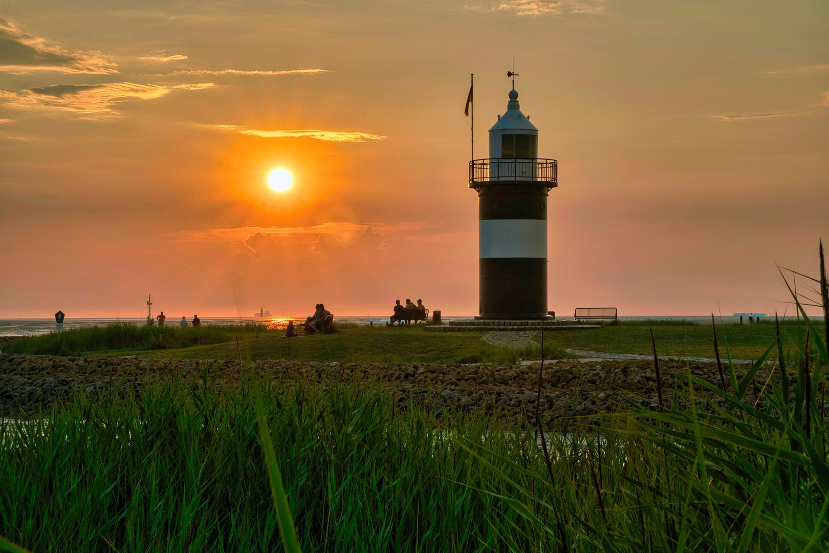 Sonnenuntergang am "kleinen Preussen" in Wremen