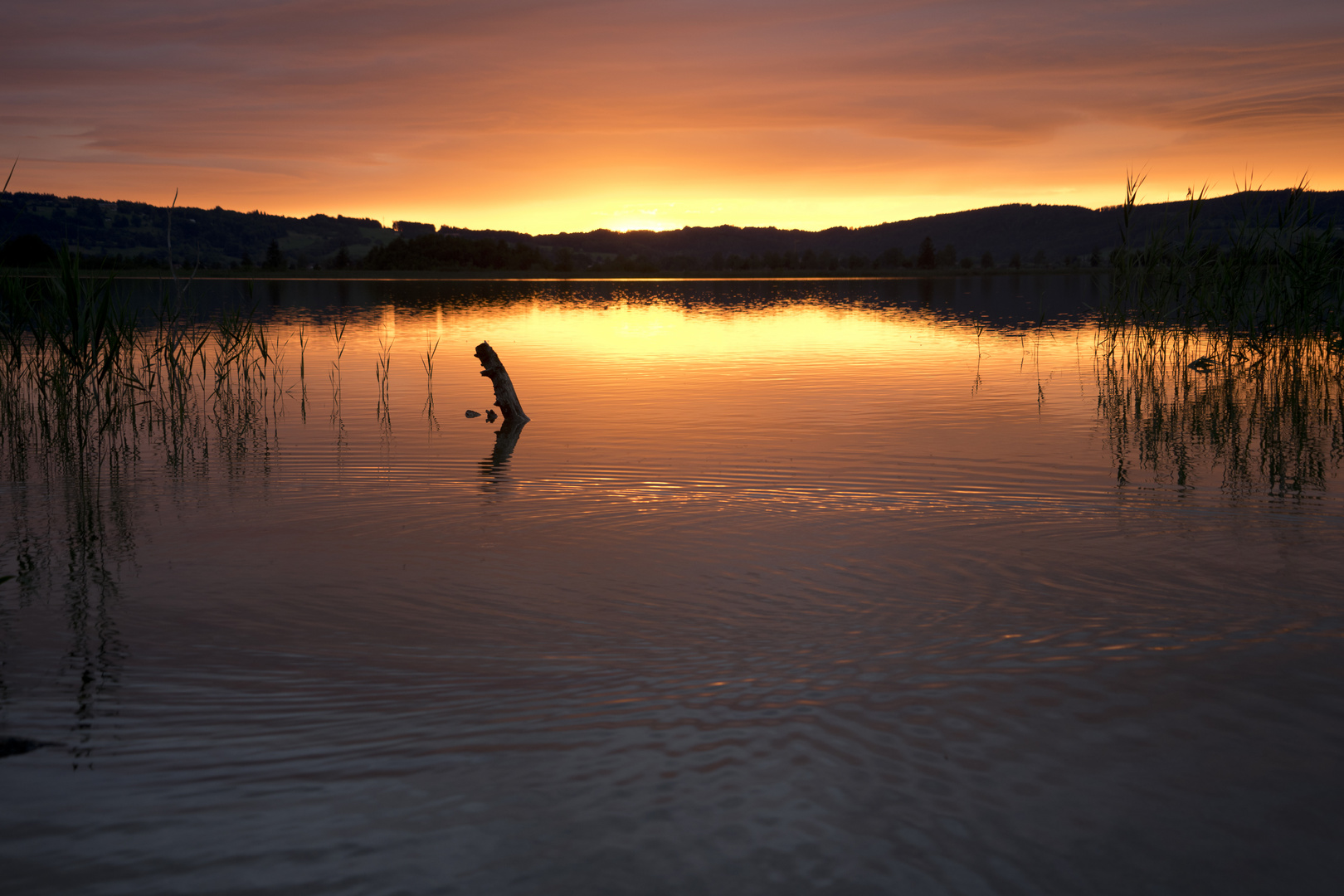 Sonnenuntergang am Kochelsee