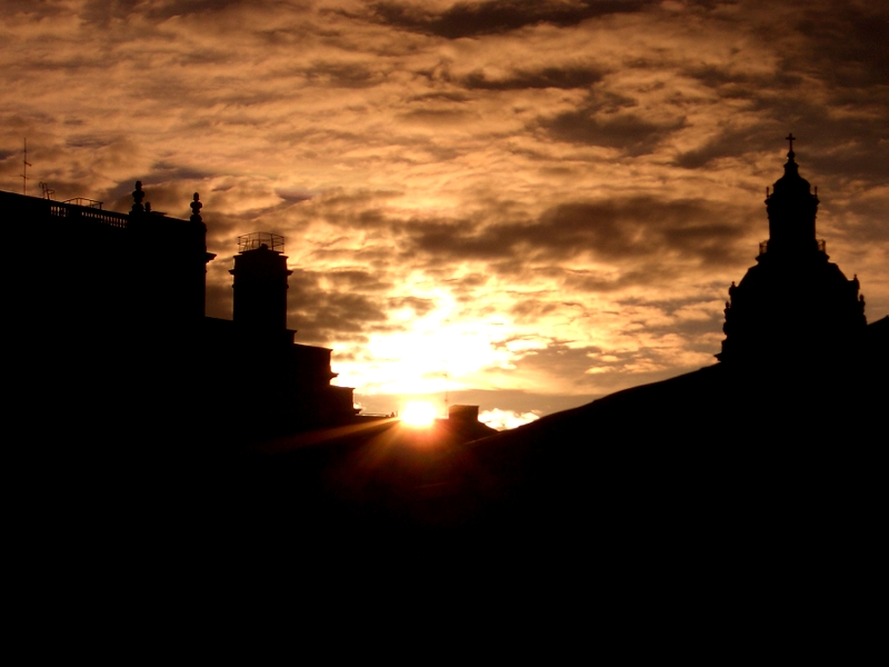 Sonnenuntergang am Kungsträdgården