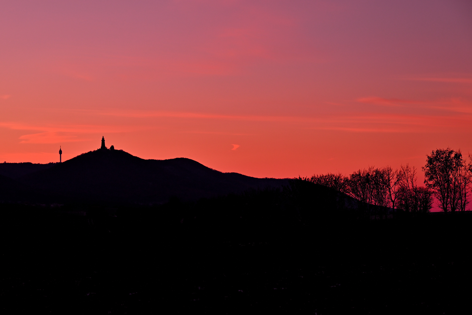 Sonnenuntergang am Kyffhäuser