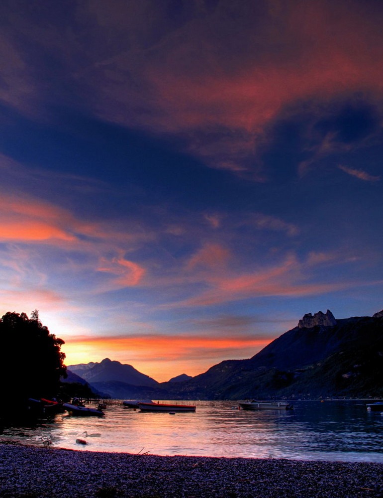 Sonnenuntergang am Lac de Annecy