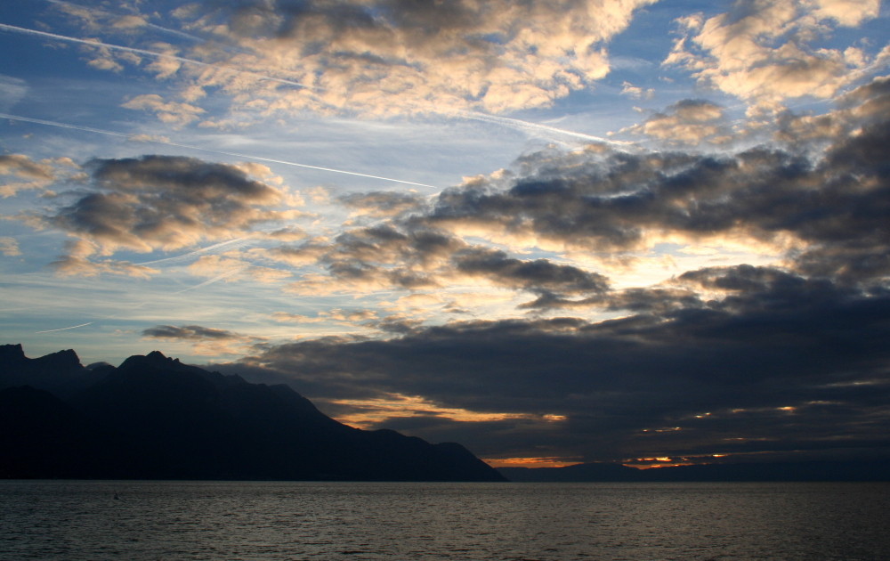 Sonnenuntergang am Lac Léman