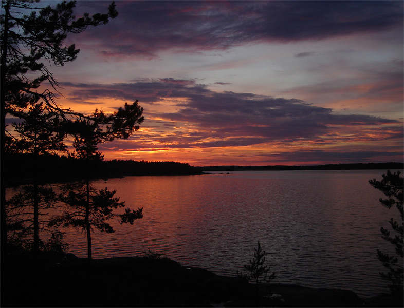 Sonnenuntergang am Ladoga-See