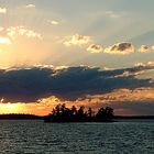 Sonnenuntergang am Lake of the Woods in Kanada