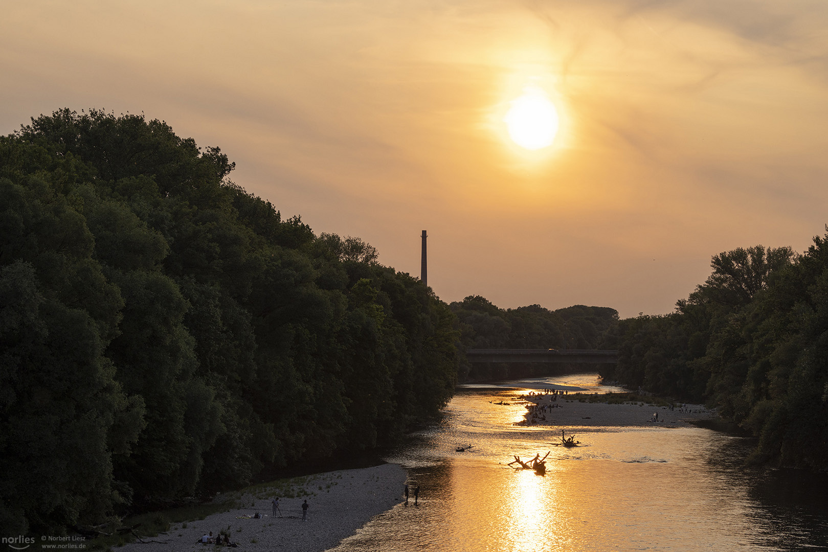 Sonnenuntergang am Lech