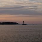 Sonnenuntergang am Leuchturm am Falkensteiner Strand