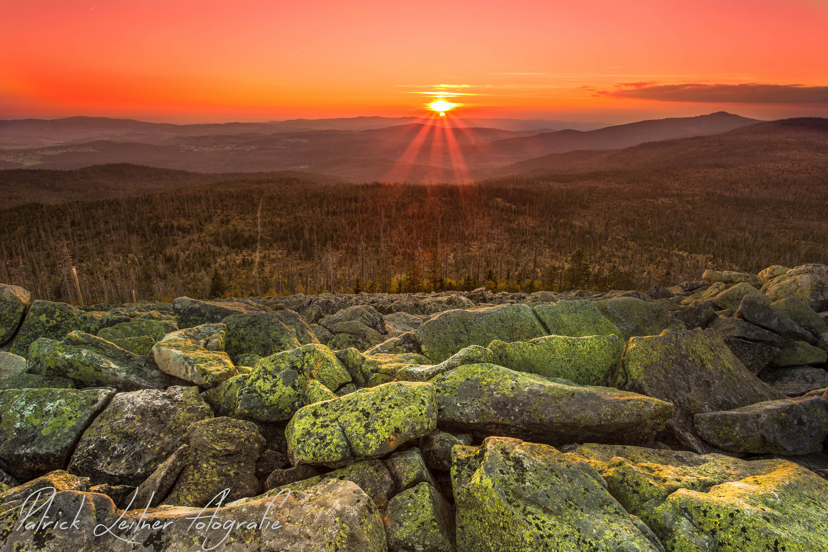 Sonnenuntergang am Lusen