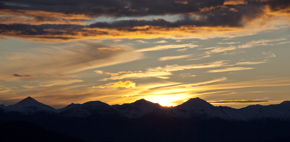 Sonnenuntergang am MacLaren Summit