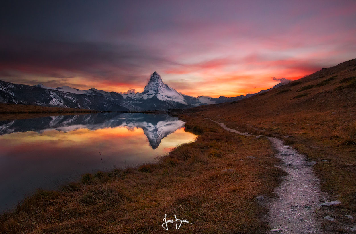 sonnenuntergang am matterhorn