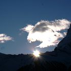 Sonnenuntergang am Matterhorn um Winter