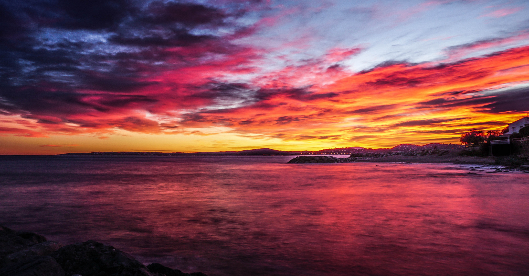 Sonnenuntergang am Meer Abendrot an der Cote d´Azur Foto &amp; Bild