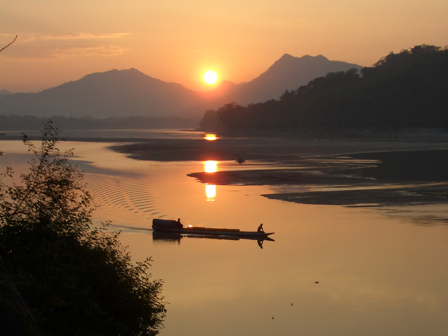 Sonnenuntergang am Mekong