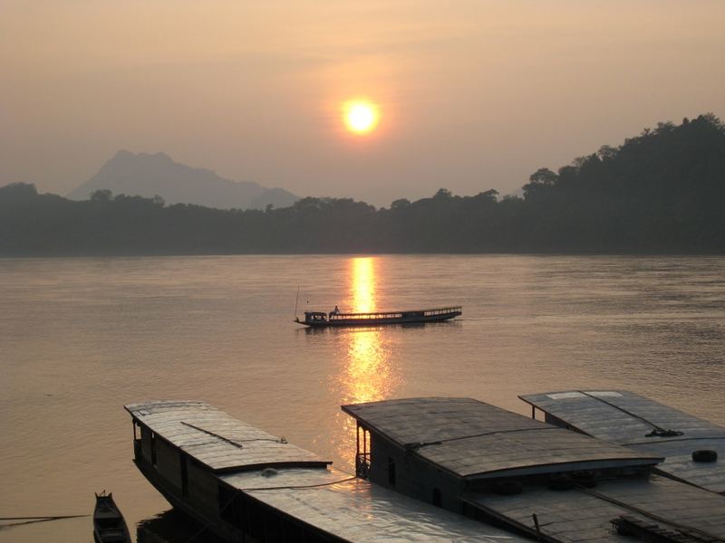 Sonnenuntergang am Mekong River - Luang Prabang