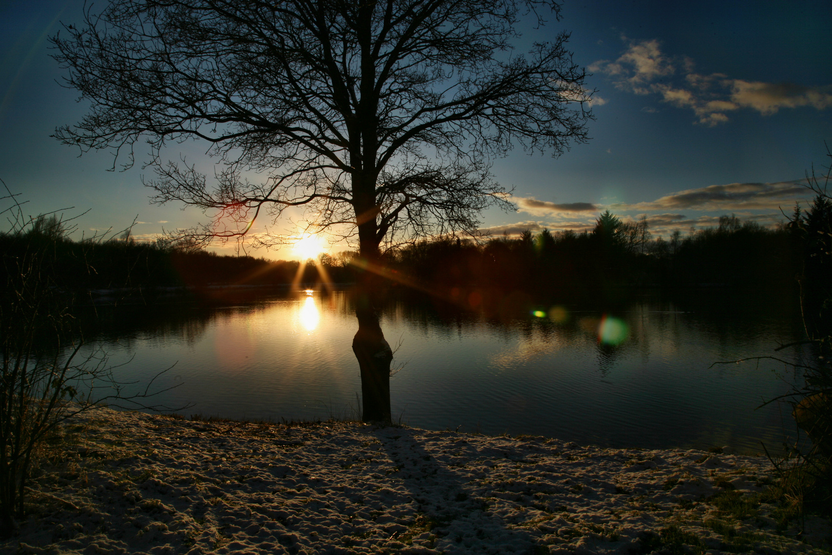 Sonnenuntergang am Moorhauser See