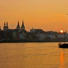 Sonnenuntergang am Moselufer, Koblenz