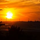 Sonnenuntergang am Münchner Flughafen