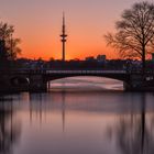 Sonnenuntergang am Mundsburger Kanal II