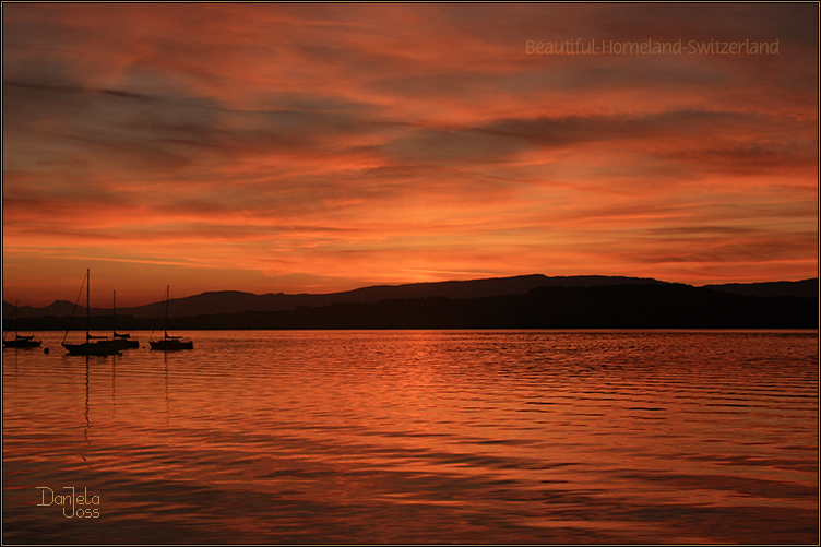 Sonnenuntergang am Murtensee  