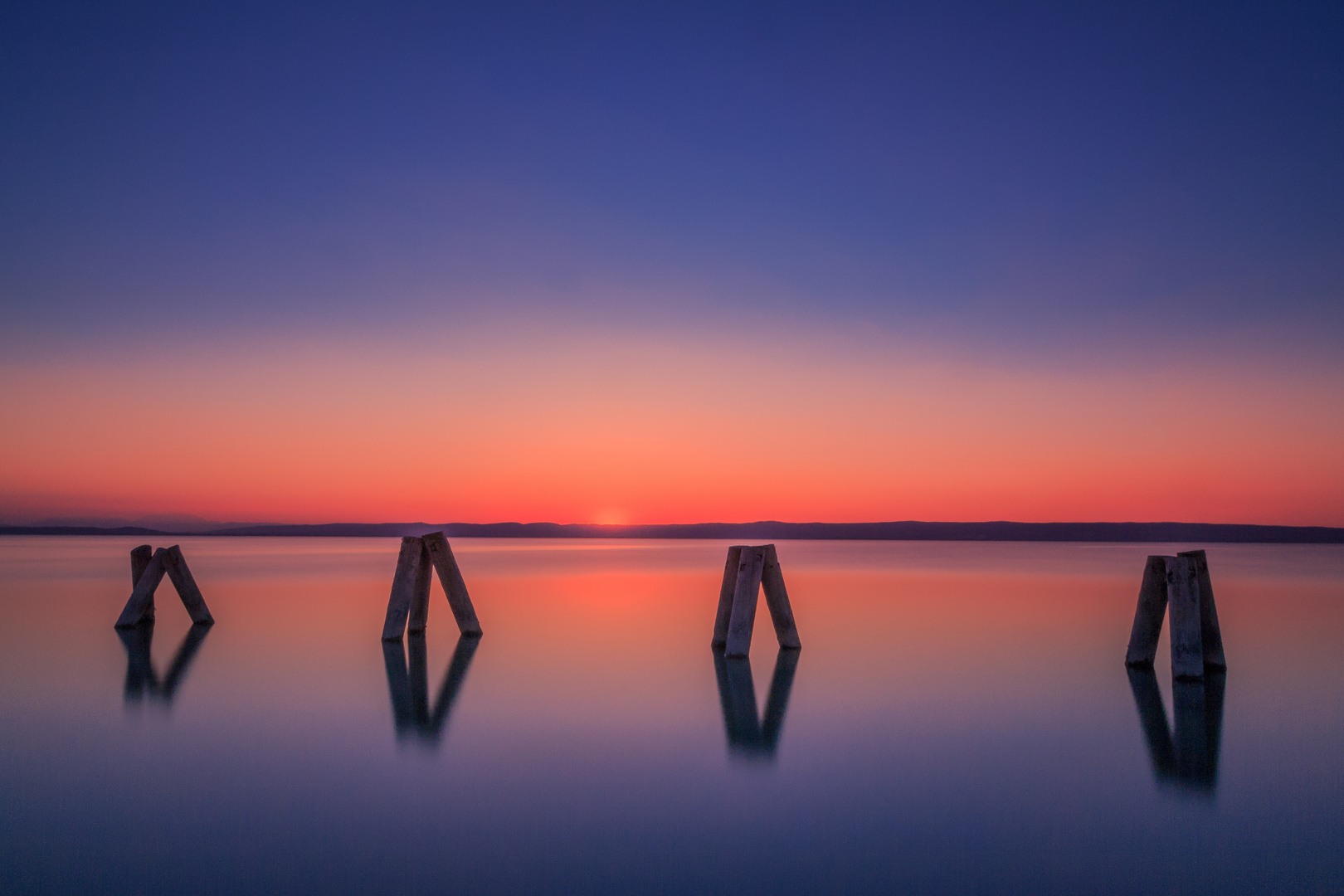 Sonnenuntergang am Neusiedlersee/Burgenland