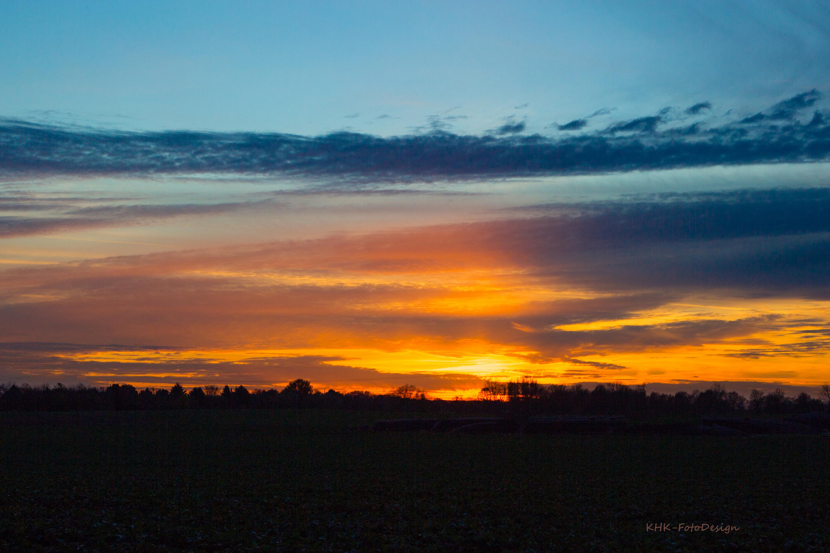 Sonnenuntergang am Niederrhein.