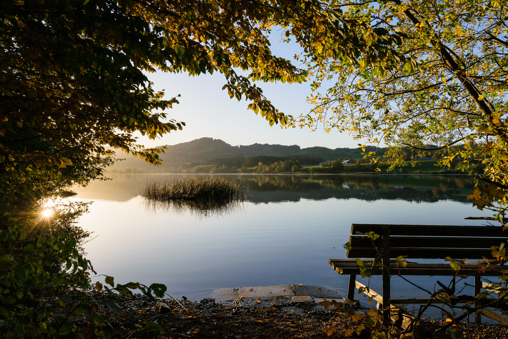 Sonnenuntergang am Niedersonthofener See