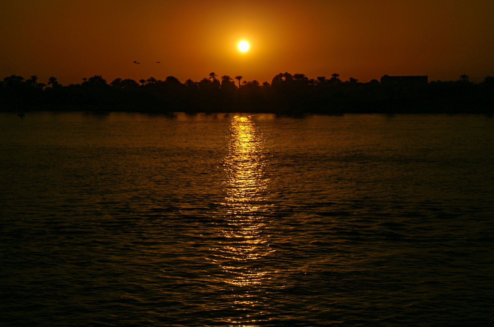 Sonnenuntergang am Nil bei Luxor