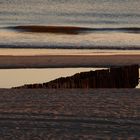 Sonnenuntergang am Nordsee-Strand