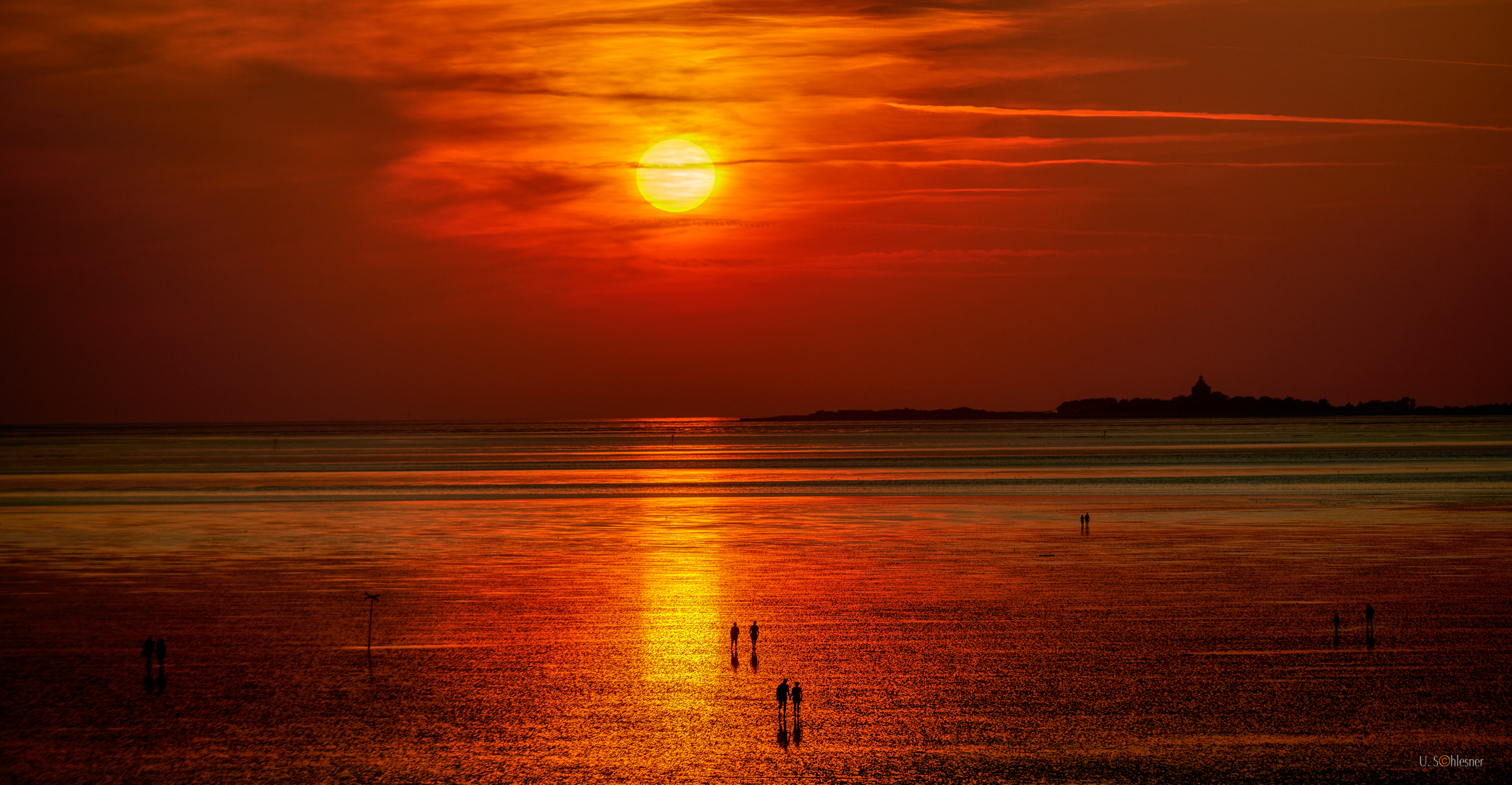 Sonnenuntergang am Nordseewatt