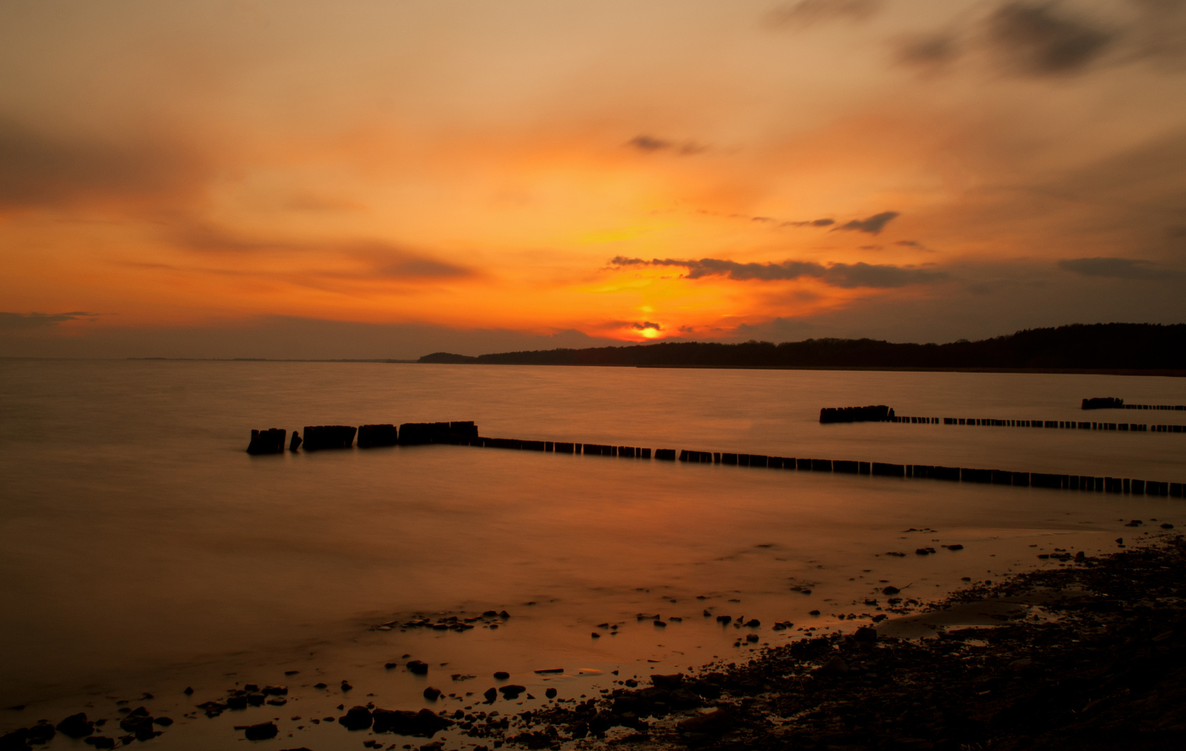 Sonnenuntergang am Oderhaff