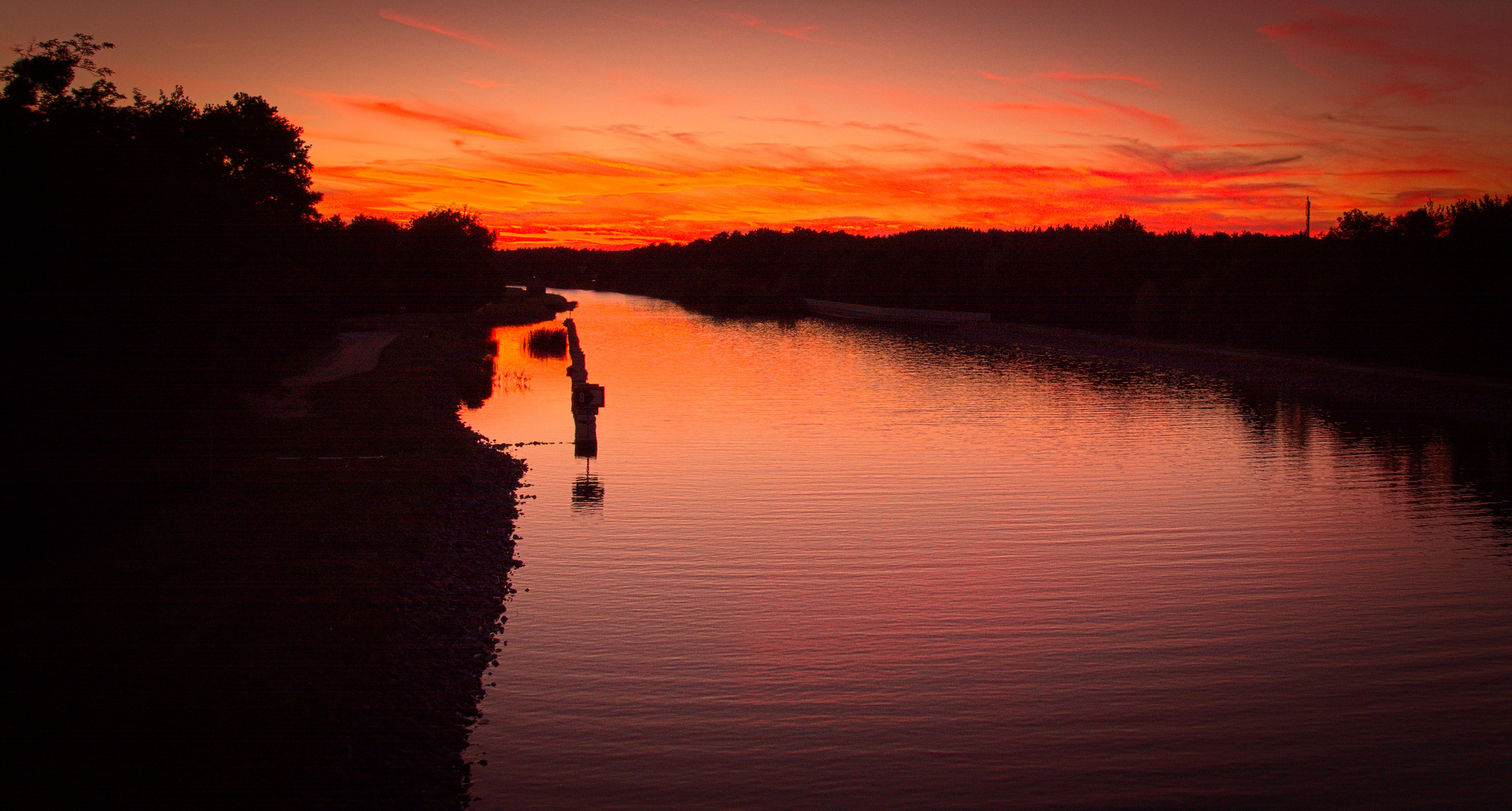 Sonnenuntergang am Oder/Havel Kanal