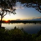 Sonnenuntergang am Okavango