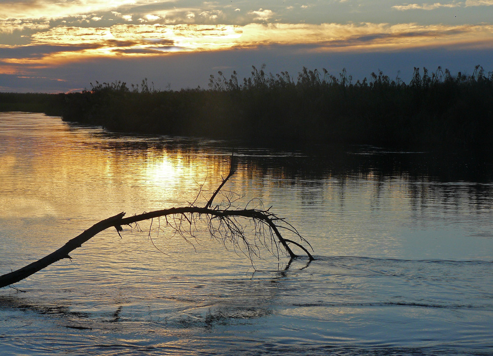 Sonnenuntergang am Okawango