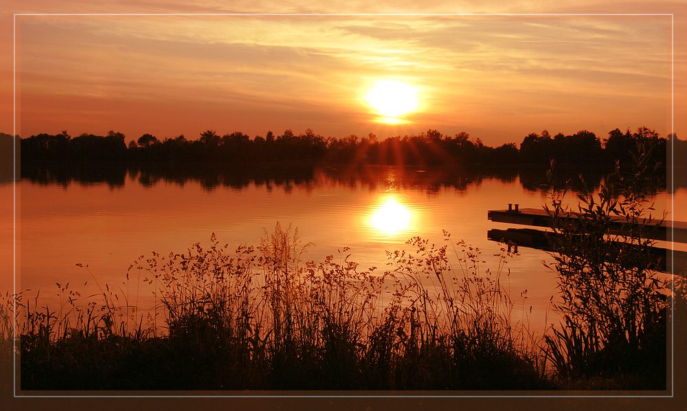 Sonnenuntergang am Olchinger See