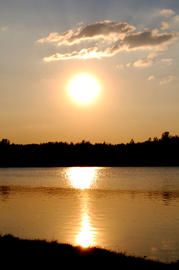 Sonnenuntergang am Otto-Maigler-See in Hürth